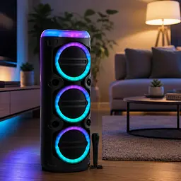 Колонка MS-2076BT-W Bluetooth / Акустична система з мікрофоном / Караоке колонка з LED-підсвічуванням - мініатюра 4