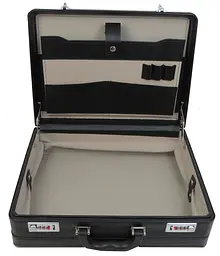 Кейс дипломат великий з екошкіри Portfolio S1645426 Чорний - мініатюра 7