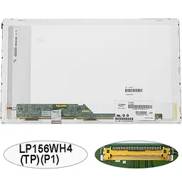Матриця 15.6 LP156WH4-TPP1 1366х768, 30pineDP LED, NORMAL, матова, роз'єм ліворуч знизу для ноутбука