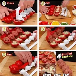 Форма для приготування фрикадельок із начинкою Stuffed Ball Maker, Kitchen Master Червоний 85830 - мініатюра 7