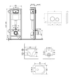 Підвісний унітаз Qtap Taurus Ultra Quiet + інсталяція Qtap Nest 4 в 1 (кругла клавіша Satin), Білий - мініатюра 2