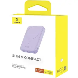 Зовнішній акумулятор Baseus Magnetic Bracket Mini 6000mAh 20W Purple (P10059002513-00) [141929] - мініатюра 10