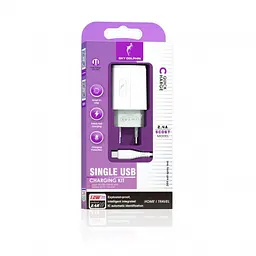 Мережевий зарядний пристрій SkyDolphin SC06T (1USBx2.4A) Білий (SDMZP-000179) + кабель USB Type-C - мініатюра 2