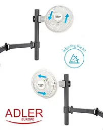 Вентилятор настільний Adler AD 7317 2 швидкості з кліпсою кріплення 15 см - мініатюра 10