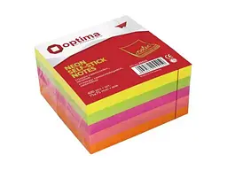 Блок для нотаток Optima з клейким шаром 75х75мм 400арк. неон мікс