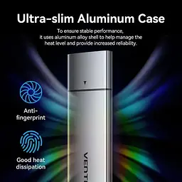 Зовнішня кишеня для SSD Vention M.2 USB-C Grey KPEH0 [118490] - мініатюра 7