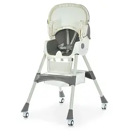 Стільчик для годування M 6302 Gray складний 5-ти точкові ремені - мініатюра 4