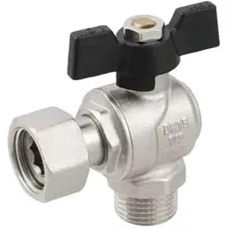 Кран кульовий RAFTEC 3/4" кутовий з накид. гайкою ЗВ, DN20, PN40, DRBM2, метелик, BLACK