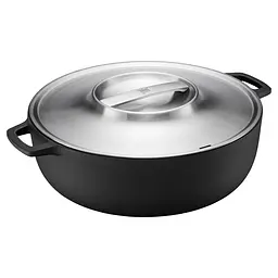 Каструля з кришкою чавунна Fiskars Norden Grill 6 л, 30 см (1066430)