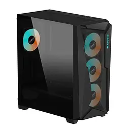 Корпус Gigabyte C301 Glass V2 Чорний без БЖ (C301G V2) 4 вентилятори чорний - мініатюра 2