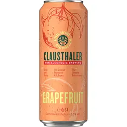 Пиво безалкогольне Clausthaler Grapefruit світле, 0.25%, з/б, 0.5 л