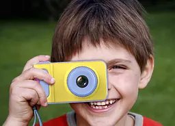 Дитячий цифровий фотоапарат фотокамера Smart Kids Camera V7 жовто-блакитний - мініатюра 3