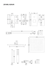 Душова система прихованого монтажу Corsan Adour black + BOX Z01MBL, Чорний матовий - мініатюра 2