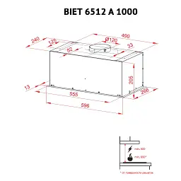 Витяжка повновбудована Perfelli BIET 6512 A 1000 W LED - мініатюра 8