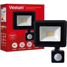 Світлодіодний прожектор Vestum з датчиком руху 10W 800 Лм 6500K 180-260V IP65 1-VS-3019