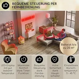 Інфрачервоний обігрівач Blumfeldt Cosmic Beam Plus XXL 3000 Вт (10033699) - мініатюра 4