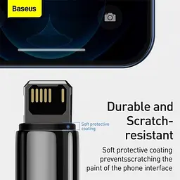 Кабель Baseus Tungsten Gold Fast Charging Cable USB to Lightning 2.4A 1m CALWJ-01 Black - мініатюра 8