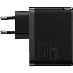 Зарядний пристрій Baseus GaN5 Pro C+U 100W + Type-C Cable Black - мініатюра 2