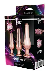 DT21875 набір анальних пробок конічної форми Dream Toys GLEAMING LOVE PLEASURE SET ROSE GOLD - мініатюра 3