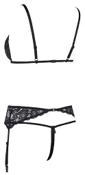Комплект білизни Cottelli Lingerie Lace Suspender, S (чорний) - мініатюра 5