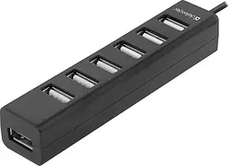 Хаб USB 2.0 -> 7xUSB 2.0 passive, Чорний Defender