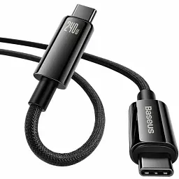 Кабель Baseus Tungsten Gold Fast Charging Cable Type-C to Type-C 240W 2m CAWJ040101 Black - мініатюра 2