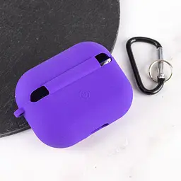 Силіконовий футляр з мікрофіброю для навушників Airpods Pro 3 Фіолетовий / Ultra Violet - мініатюра 3