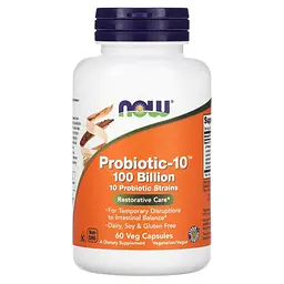 NOW Суміш Пробіотиків Probiotic-10™ 100 Billion - 60 капсул