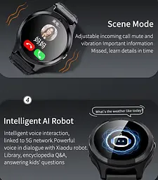 Круглий дитячий смарт годинник-телефон для хлопчика H-05 з GPS трекером, 4G відеодзвінками, кнопкою SOS та прослушкою Синій - мініатюра 13