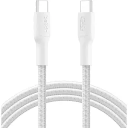 Кабель Belkin USB-C > USB-C заряджання/синхронізації 2м, 240Вт, Type-C, плетений, білий teh0013731