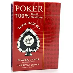 Карти гральні Piatnik 100% Plastic Poker Texas Hold'em (red) (PT-135811)
