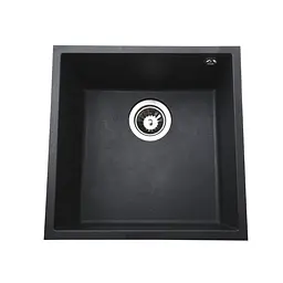 Гранітна мийка Globus Lux Ammer пiдстiльна, чорний металiк 440x440 мм А0001, Чорний