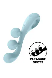 Вібратор для потрійної стимуляції Satisfyer Tri Ball 2 20.5 см блакитний - мініатюра 9