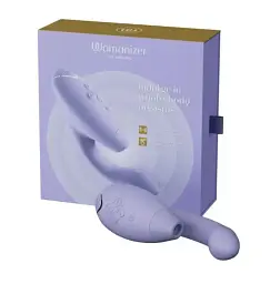 Лубрикант Womanizer Duo 2 + 50 мл - Вібратор з вакуумним стимулятором, 20.3х3.5 см бузковий - мініатюра 12
