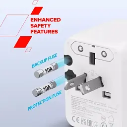 Зарядний пристрій Canyon OnTour 20 2xUCB-C + USB-A EU/UK/US/AUS 20W White (CNS-TA20W1005W) - мініатюра 10