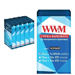 Стрічка до принтерів WWM 13мм х 7м (лм) Black 5шт (R13.7SM5)