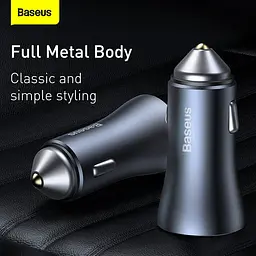 Зарядний автомобільний набір BASEUS Golden Contactor Pro Dual Quick Car Charger Set 40w TZCCJD-B0G - мініатюра 7