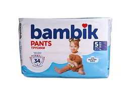 Підгузки-трусики BAMBIK №5 34шт дитячі (12-17кг)