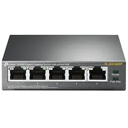 Комутатор TP-Link TL-SG1005P, 5 портовий, 10/100/1000/POE