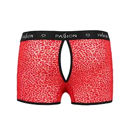 Чоловічі прозорі боксери Passion 046 SHORT PARKER XXL/XXXL Red, сітка, під леопард - мініатюра 6