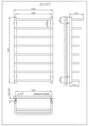 Водяна рушникосушарка Kosser Каскад Скоба 900x530/8 ДКС07, Хром - мініатюра 5