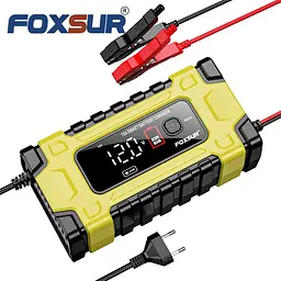 Автомобільний зарядний пристрій 12V/24V Foxsur FBC122410E Автоматичний імпульсний з функцією відновлення Yellow (19432) - мініатюра 3