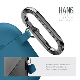 Силіконовий чохол для навушників Apple AirPods 4, Hang Case, синій, ультратонкий захисний кейс товщиною 2 мм, захист від подряпин, пилу та ударів, компактний, з карабіном для кріплення, ArmorStandart (ARM81281) - мініатюра 4