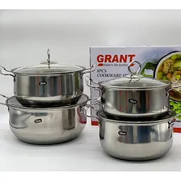 Набір каструль з нержавіючої сталі 4 каструлі з кришками Grant GR3558 - мініатюра 2