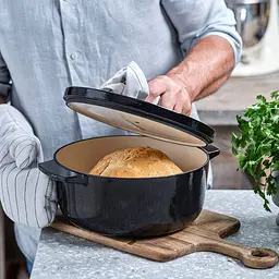 Каструля KitchenAid Cast Iron чавунна з кришкою 22 см 3.3 л чорна (CC006058-001) - мініатюра 8