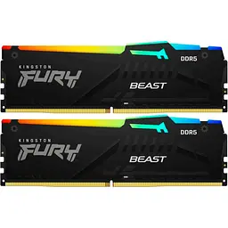 Модуль пам'яті DDR5 Kingston FURY Beast RGB 2x8GB 5200MHz Black (KF552C40BBAK2-16) [148751] - мініатюра 2
