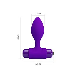 Анальна пробка Pretty Love Vibra Butt Plug 8.6 см (фіолетовий) - мініатюра 4