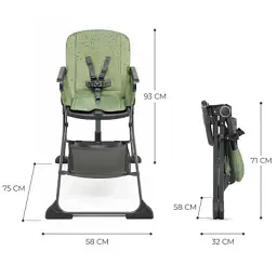 Стілець для годування Kinderkraft Foldee Green (5902533922444) - мініатюра 7
