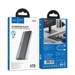Зовнішня кишеня Hoco HB47 M.2 SSD Enclosure(USB3.1/6Gbps) Gray - мініатюра 2