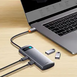 USB-хаб Baseus Metal Gleam Series 4-in-1 (WKWG070013) [96272] - мініатюра 5
